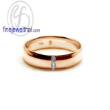 แหวนพิ้งโกลด์ แหวนทองสีชมพู แหวนเพชร แหวนคู่ แหวนแต่งงาน แหวนหมั้น - R30148DPG
